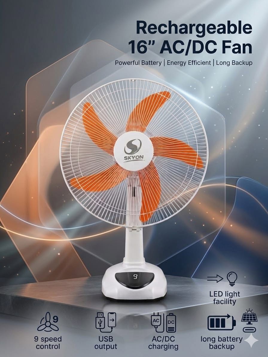 Skyon 16 Inch Rechargeable Touch Fan